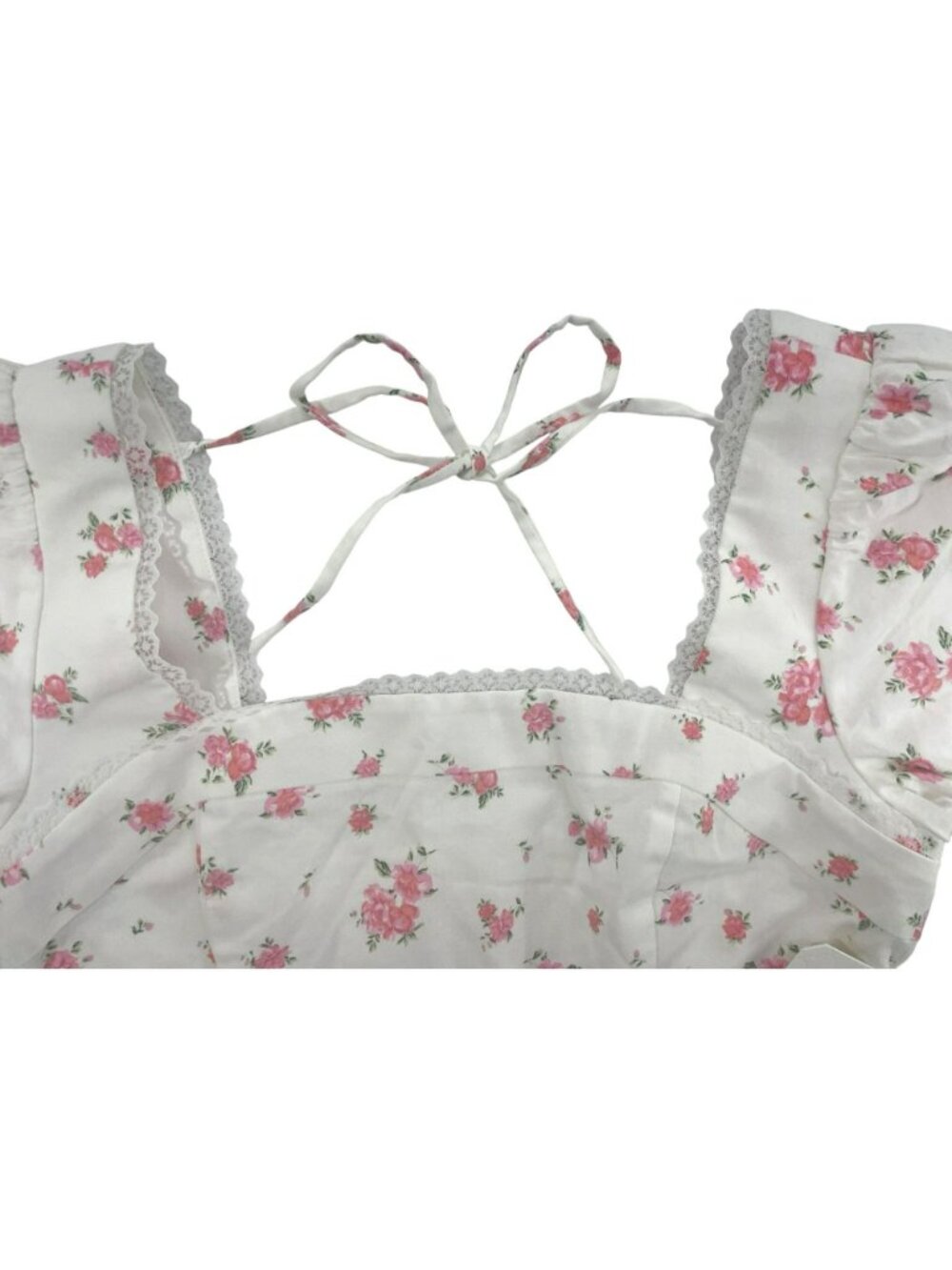 Altard State Ivory Pink Floral Puff-Sleeve Floral Mini Dress Size S MSRP$76 NEW - Picture 3 of 10